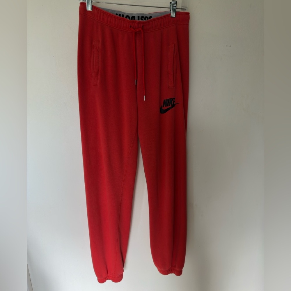 Nike Rally Just Do It drawstring waistband joggers. Coral size small.